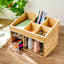 REAL SIMPLE 3-Drawer Bamboo Cosmetic Organizer with Top Storage