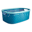 REAL SIMPLE Blue Rattan Storage Basket, Large