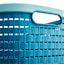 REAL SIMPLE Blue Rattan Storage Basket, Large