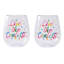 2-Count Cue Confetti Plastic Wine Glass Set