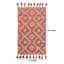 Muted Clay Handwoven Hi-Lo Diamond Accent Rug, 27x45