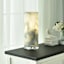 Grey & White Swirled Glass Uplight, 13"