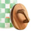 REAL SIMPLE Green Check Print Glass Canister with Acacia Lid, 34oz