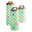 REAL SIMPLE Green Check Print Glass Canister with Acacia Lid, 34oz