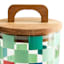 REAL SIMPLE Green Check Print Glass Canister with Acacia Lid, 45oz