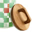 REAL SIMPLE Green Check Print Glass Canister with Acacia Lid, 45oz