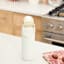 REAL SIMPLE White Stainless Steel Dual Flip Straw Lid Water Bottle, 32oz