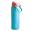REAL SIMPLE Blue Stainless Steel Dual Flip Straw Lid Water Bottle, 32oz
