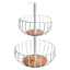 REAL SIMPLE 2-Tier White Metal Wire Fruit Basket