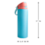 REAL SIMPLE Blue Stainless Steel Dual Flip Straw Lid Water Bottle, 32oz