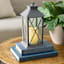 Grey LED X-Frame Lantern, 11"