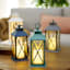 Grey LED X-Frame Lantern, 11"
