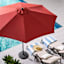 Red Crank & Tilt Round Patio Umbrella, 9'