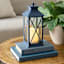 Navy Blue LED Lantern, 12"