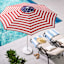 Stars & Stripes Flag Crank & Tilt Round Patio Umbrella, 7.5'