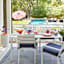 Stars & Stripes Flag Crank & Tilt Round Patio Umbrella, 7.5'