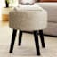 Emmy Stool with Black Wooden Legs, Grey Faux Leather