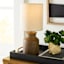 Honeybloom Walnut Wood Finish Mini Table Lamp with Shade, 12"