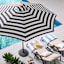 Black Awning Stripe Crank & Tilt Round Patio Umbrella, 9'