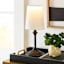 Black Metal Stick Mini Table Lamp with Shade, 13"