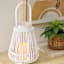 White LED Rattan Lantern, 7x9