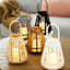 Grey LED Rattan Lantern, 7x9