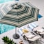 Honeybloom Forest Green Multi Stripe Crank & Tilt Round Patio Umbrella, 9'