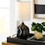 Crosby St. Black Ceramic Mini Table Lamp with Shade, 12"