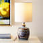 Blue Ceramic Textured Mini Table Lamp with Shade, 12"