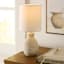 White Ribbed Mini Table Lamp with Shade, 12"