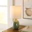 Green Ceramic Speckled Mini Table Lamp with Shade, 12"