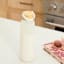 REAL SIMPLE White Glass Silicone Sleeve Bottle with Ring Top Carrier, 18oz