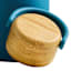 REAL SIMPLE Blue Glass Silicone Sleeve Bottle with Ring Top Carrier, 18oz