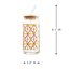 REAL SIMPLE Diamond Geo Glass Tumbler with Bamboo Lid, 24oz