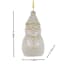 Homespun Natural Ceramic Santa Ornament, 4"