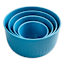 REAL SIMPLE 8-Piece Blue Round Plastic Ribbed Mixing Bowl Set