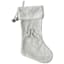 20" White Velvet Monogram Stocking, R