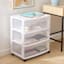 Sterilite 3-Drawer Wide Storage Cart, White