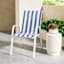 Stackable Sling Patio Chair, Blue & White Cabana