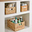 REAL SIMPLE Rectangle Rattan Storage Basket, Large
