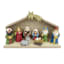 9-Piece Resin Nativity Scene with Wood Creche