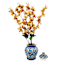 Light Blue Handpainted Floral Ceramic Ginger Jar, 7.5"