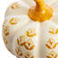 Yellow Block Print Pumpkin, 5"