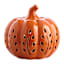 Orange Ceramic Pumpkin with LED Light, 5"