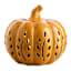 Yellow Ceramic Pumpkin with LED Light, 5"