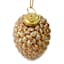 5 Gold Glass Pinecone Ornaments
