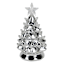 Ceramic LED Metallic Silver Christmas Tree, 6"