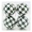 4-Count Green Plaid Gloss Ornaments, 4"