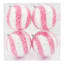 4-Count Pink & White Striped Ornaments, 4"