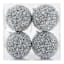 4-Count Silver Tinsel Ornaments,  4"